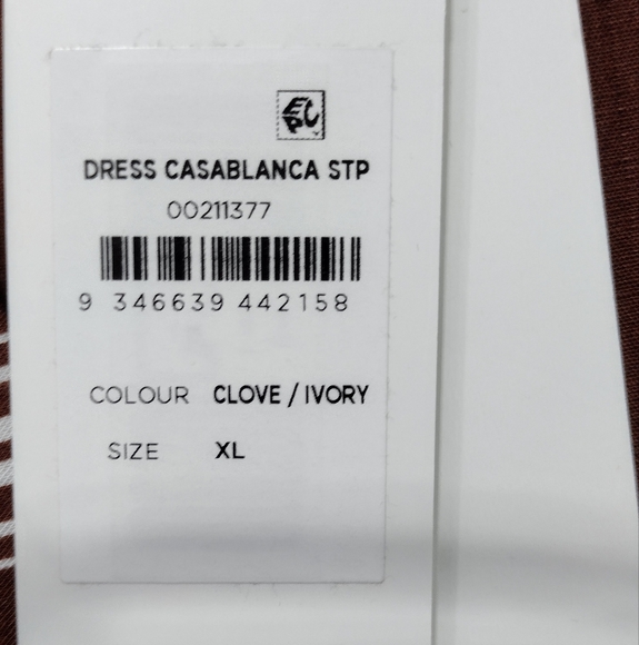 NWT City Chic Stripped Casablanca Dress Women's XL Brown White Boho Retro 90s - Picture 12 of 14